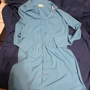 Calvin Klein Light Blue Long Sleeve Dress